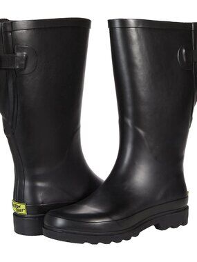 Womens Size 8 Western Chief Waterproof Printed Wide Calf Rain Boots Black
